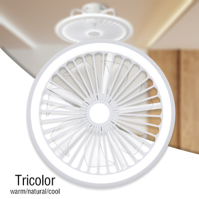 Silent Ceiling Fan with LED Light Bedroom Phone Bluetooth App Control Dimmable