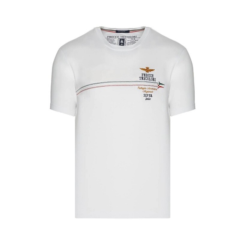 

Футболка мужская Aeronautica Militare TS2078 Белая Пилот Триколор Стрелки, Белый