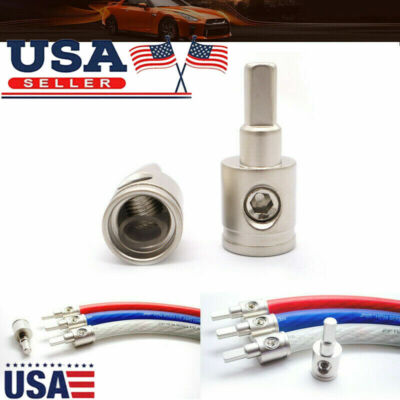 1Pair Car Audio 1/0 Gauge To 4 Gauge Amp Input Pin Power/Ground Wire Reducer USA