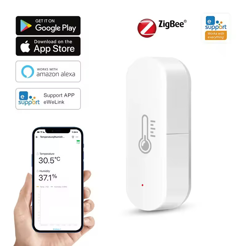eWelink Zigbee Smart Temperature Humidity Sensor (AAA Batteries Required)