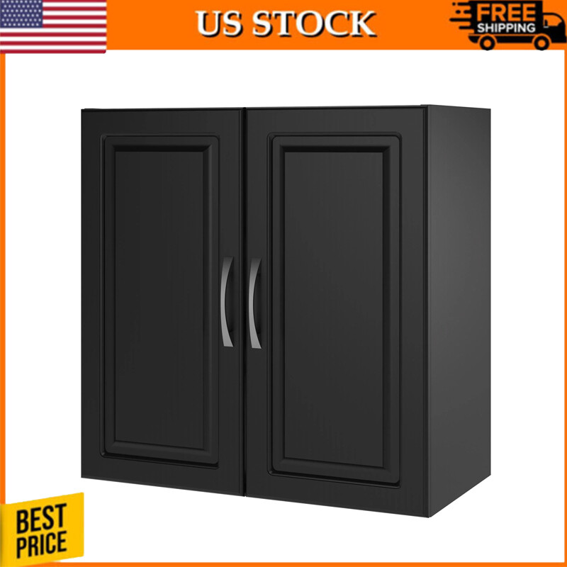 24" Wooden Wall Mounted Cabinet Cupboards Storage Shelving O