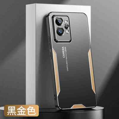 For Realme GT2 Pro, Luxury Metal Aluminum Armor Hybird Soft Bumper Case Cover