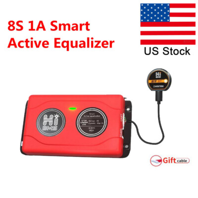 LiFePO4/Li-ion/LTO 8S 1A Smart BMS Battery Active Balancer with Bluetooth US