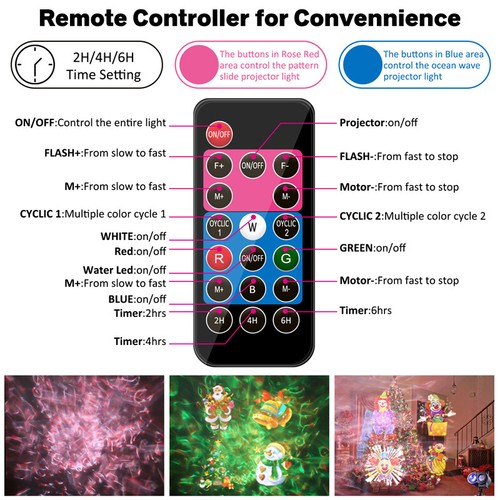 Christmas LED Projector Light Moving Outdoor Landscape Stage Xmas Lamp 26 Effect