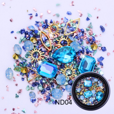 3D DIY Rose Rhinestones Jewelry Gems Mix Nail Art Decoration Glitter Nail Art