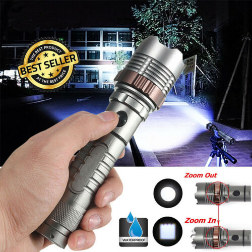 Tactical LED Flashlight Rechargeable Handheld Torch Work Lig