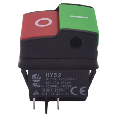 1Pc HD KEDU HY52 4 Pins On Off Electric Tool Push Button Switch 125/250V 20/12A