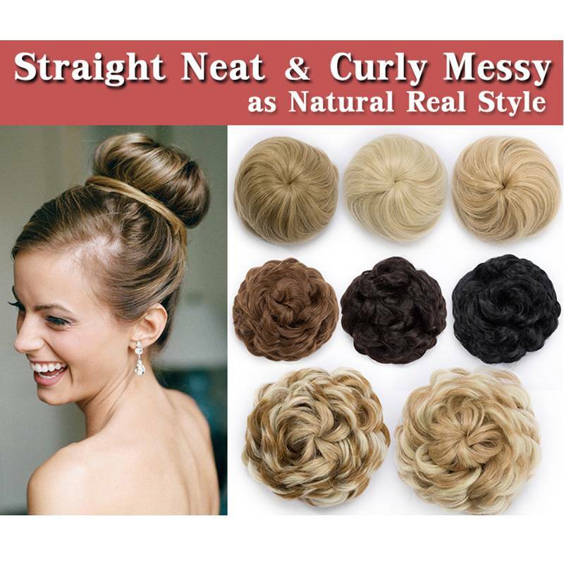 100 Real Thick Updo Cover Straight Curly Messy Bun Clip In Hair