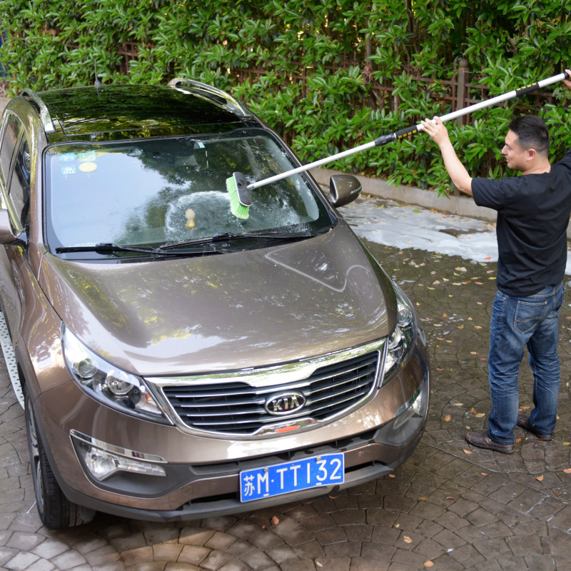 CarCarez Car Truck Boat RV 10" Heavy-Duty Flow-Thru Wash Brush Head Green