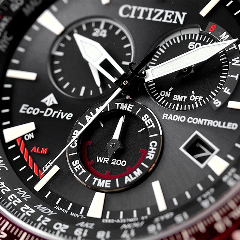 Pre-owned Citizen Promaster Sky Cb5009-55e Black Eco-drive Radio Direct Flight Men Watch