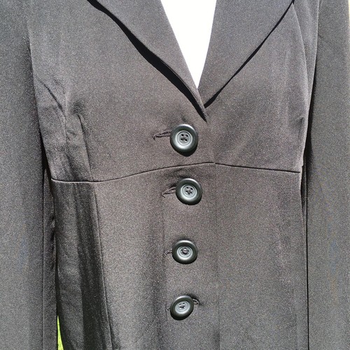 Motherhood Maternity Medium Raincoat Black Empire Waist Jacket Button Down NWT