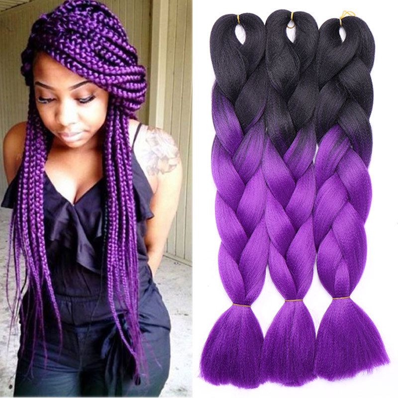 Real Jumbo Braiding Hair Extensions Ombre Kanekalon Twist Braids