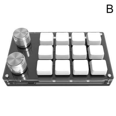 Bluetooth USB Custom 12 Key Keyboard Volume Knob Programming Macro Gaming Keypad