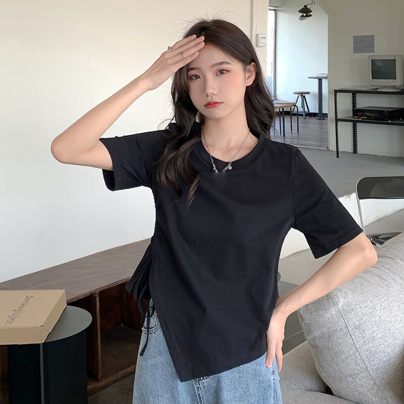 トップス SLIT SHIRT BLOUSE ENFOLD Linen Tie Hem Button Front Top - Swing Stripe | Talbots