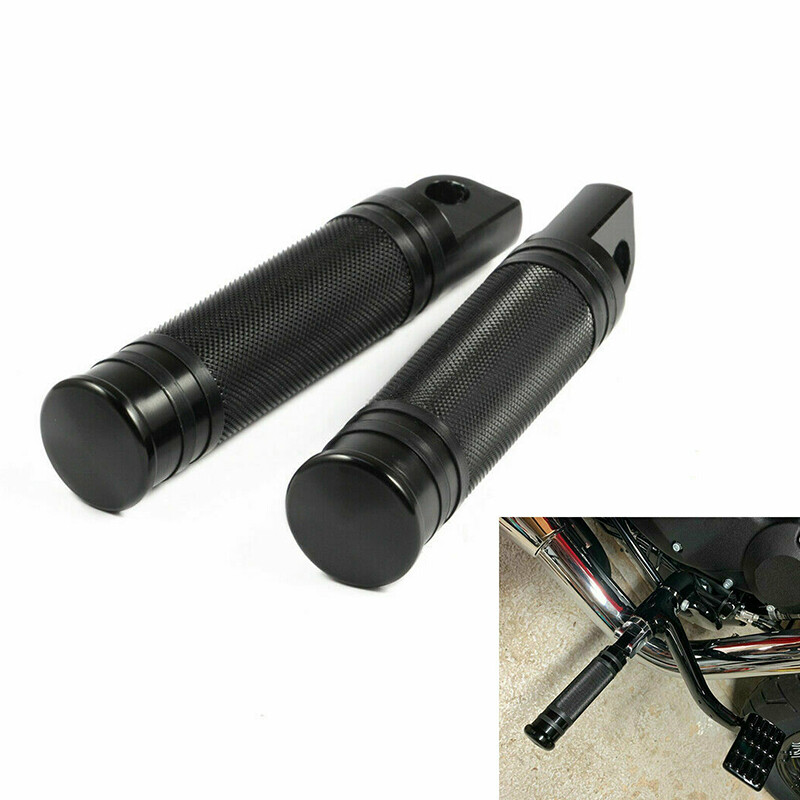 2PCS Universal Motorcycle Bike Folding Foot Pegs Footpegs Rear Set Pedals Black