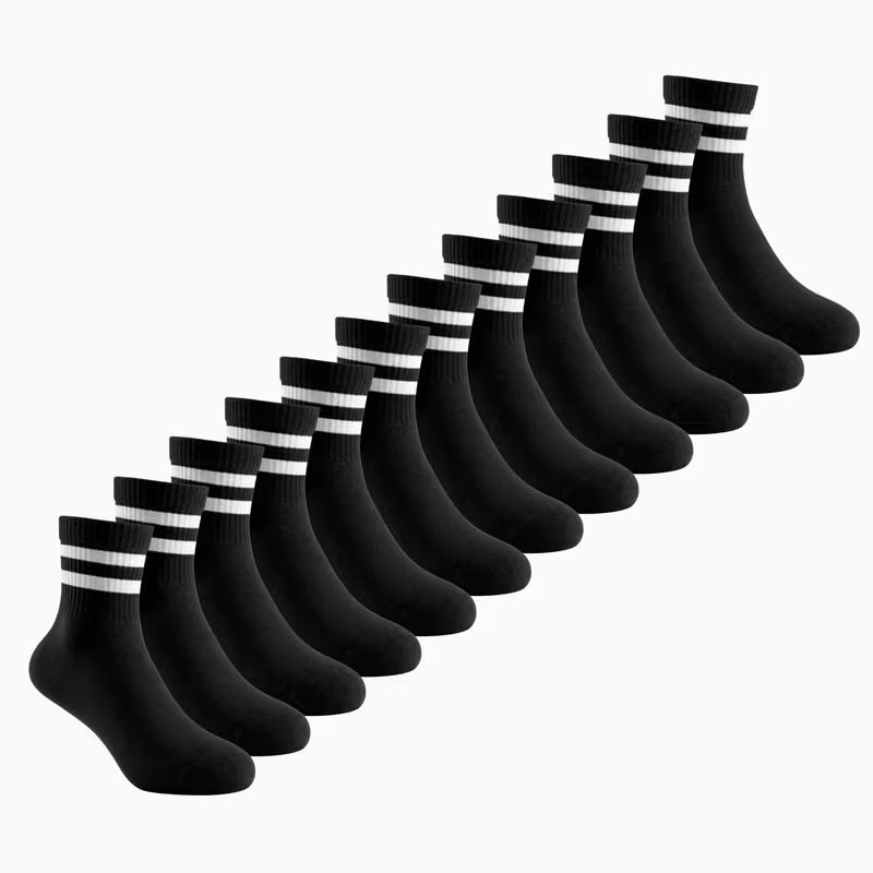 12 Pack Cropped Trainer Socks for Girls & Women Size 4-6
