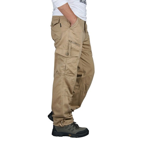 Cargo Pants for Men Relaxed Fit with Pockets Baggy Lightweight Rip-Stop Casual