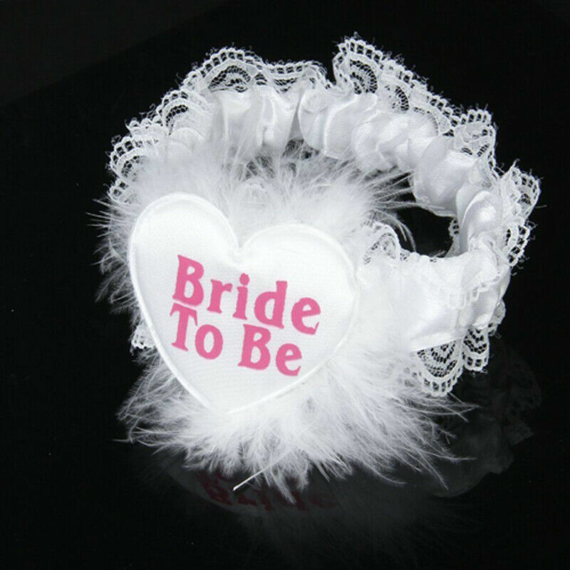Bride To Be Garter Lace Faux Fur Trim Wedding Night Party Decor Sexy Fashion UK