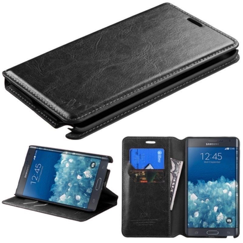 Cartera de bolsillo de tarjeta de cuero sintético fundas para teléfonos celulares Samsung