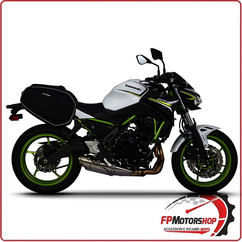 ATTACCO BORSE LATERALI BAGAGLIO MOTO MORBIDE PER KAWASAKI Z650 16>22 SHAD
