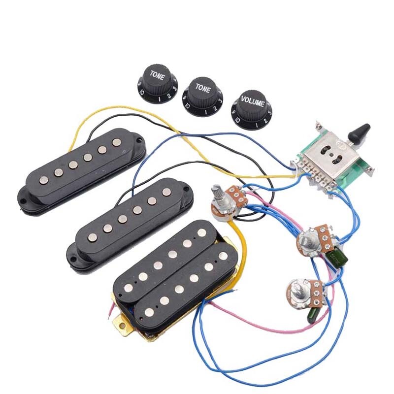 ST Electric Guitar Pickups Wiring Harness Prewired 5-Way ... strat wiring neck and bridge together 