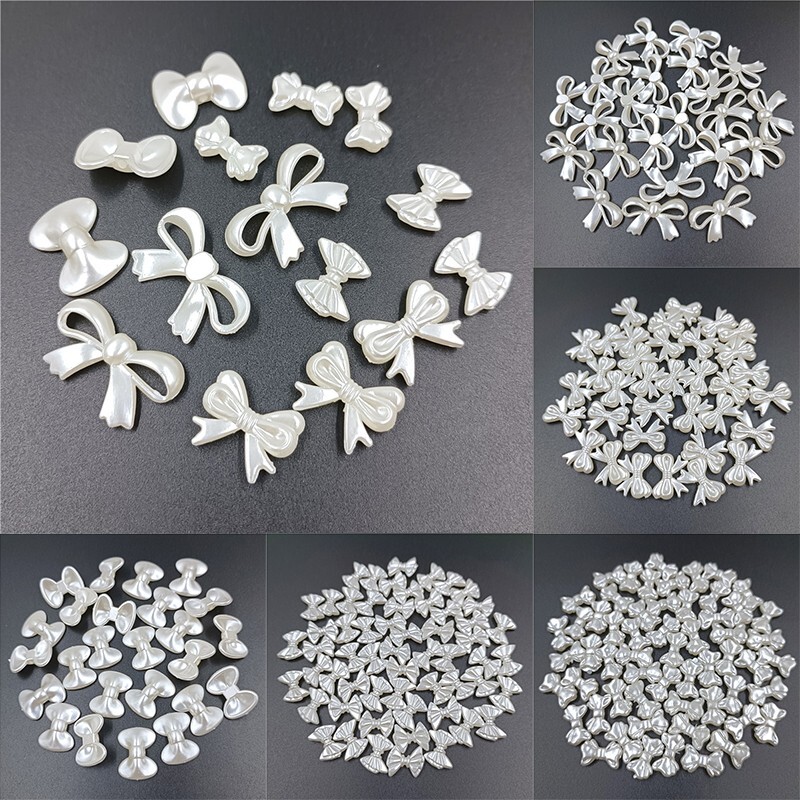 DIY Handmade Acrylic Bead ABS Ribbon Bow With Hole Bow