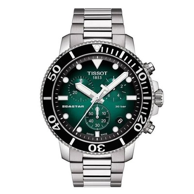 Pre-owned Tissot T-sport Seastar 1000 Chronograph Diver's Men's Watch T120.417.11.091.01