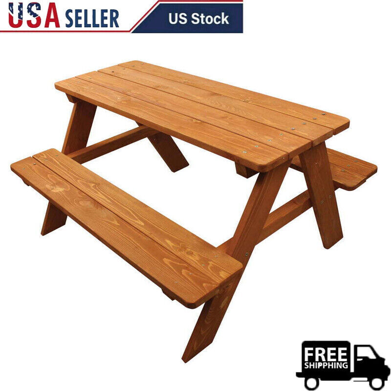 Picnic Table Wooden Outdoor Child Kids Toddler Backyard Pati