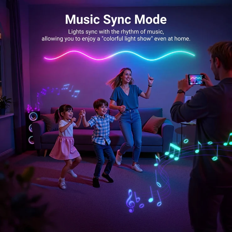 NS02 Side Lit RGB LED Strip Light Bright & Flexible Silicone Strip Light AI Desi