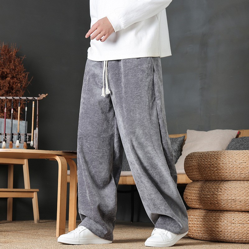 Pantalons Droits Pour Hommes Casual Extérieur À Lacets Kungfu Chinois