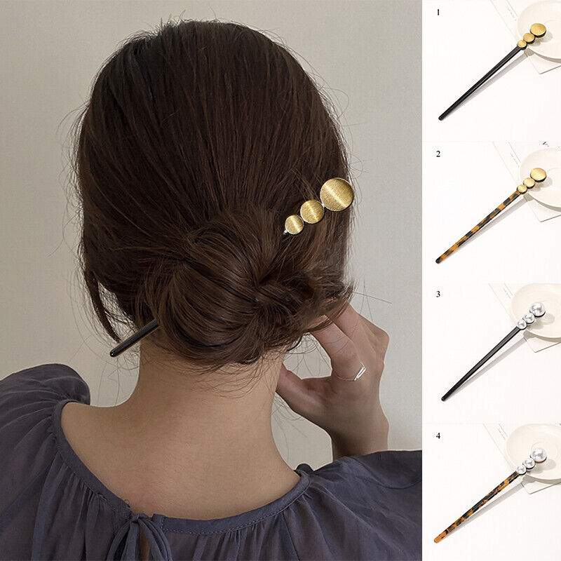 Vintage Chinese Style Hair Sticks Pin Clip Acetate Chopstick Hairpin Headwear