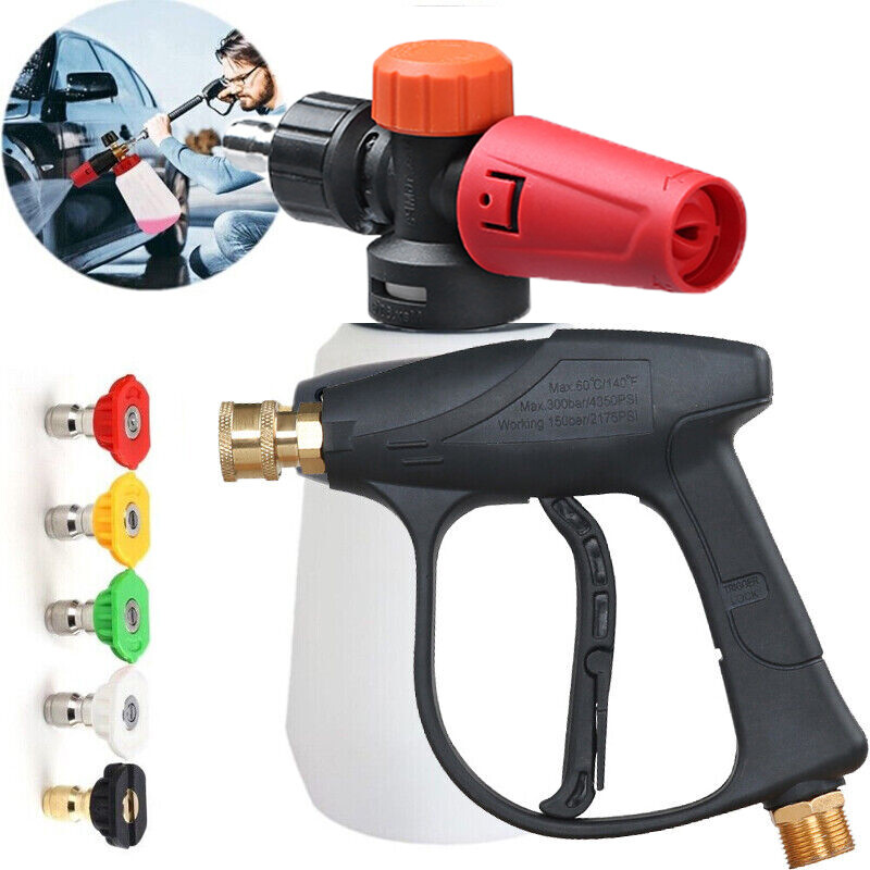 Snow Foam Lance Cannon Soap Jet Bottle Sprayer Pressure Washer Gun Car Wash 1/4"