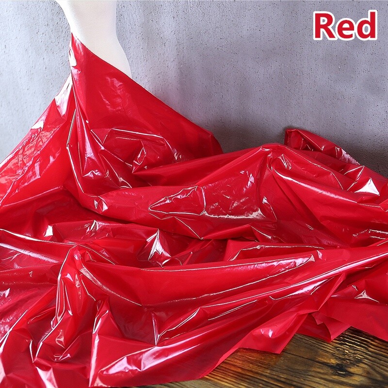 Faux Pu Leather Fabric Thin Waterproof Shiny for Puffer Coat Jacket Crafts Sew
