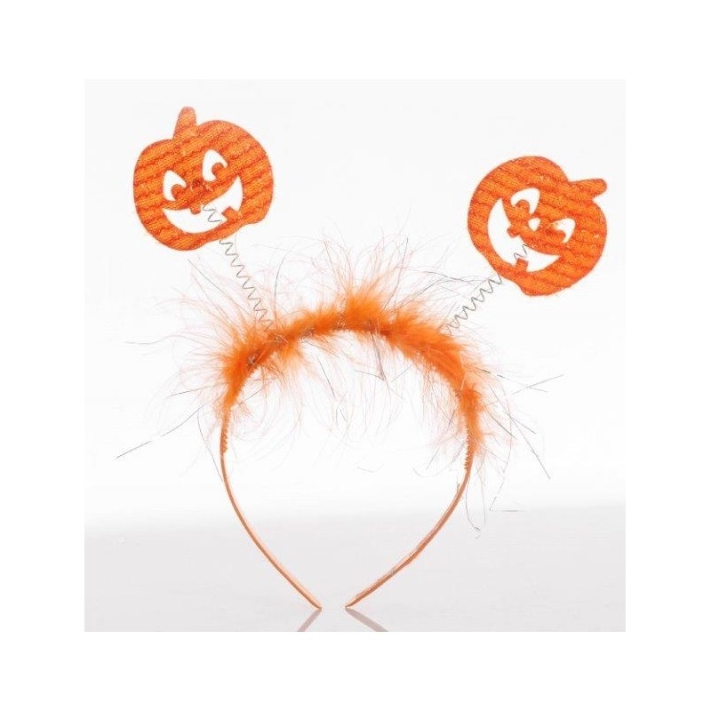 Cerchietto Halloween Costume Con Antennine Zucche Arancioni Carnevale dfh