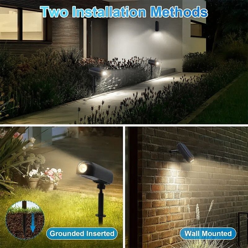4X Bright Solar Powered LED Spotlight Waterproof Outdoor Yard Garden Spot Lights