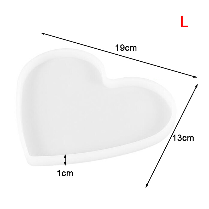 Heart Shape Coaster Silicone Mold DIY Jewelry Tray Candle Holder UV Resin MouS*