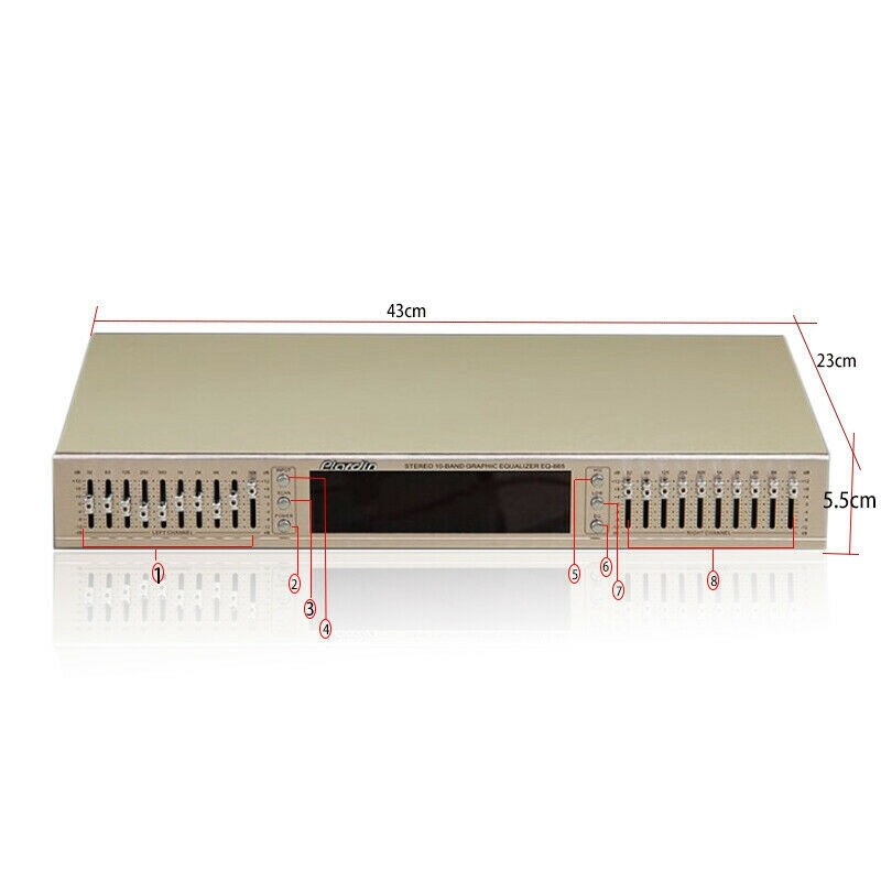 2021 Hifi EQ665 Equalizer EQ Balanced Mixer Double 10 Segment Stereo Tone Preamp