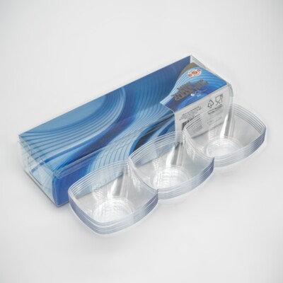 24 Count Disposable Serving Tray Platter 3-Compartment Sectional Condiment Trays
