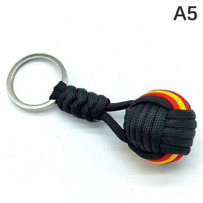 Woven Rope Ball Keychain Lanyard Key Ring Monkey Fist Key Chains Outdoors WY4
