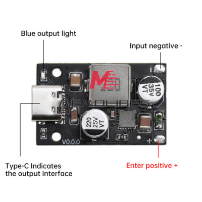 Type-C DC8~30V PD65W Fast Charging Module Step-Down Support PD3.1 QC3.0 SCP