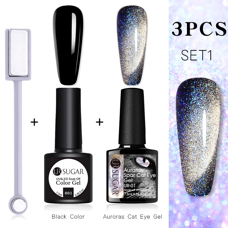UR SUGAR 2-3pcs Auroras Magnetische UV Gel Nagellack Schneelicht Nagellack