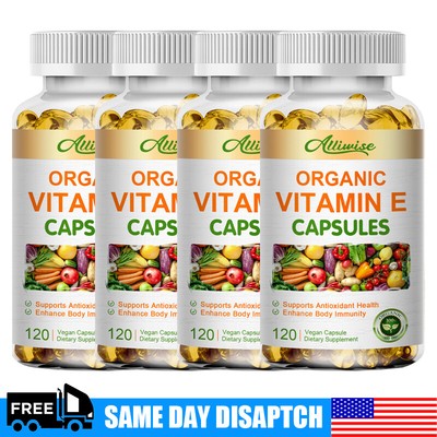 Vitamin E 1000 IU 120 Capsules - Supports Skin, Hair, Immune and Eye Health