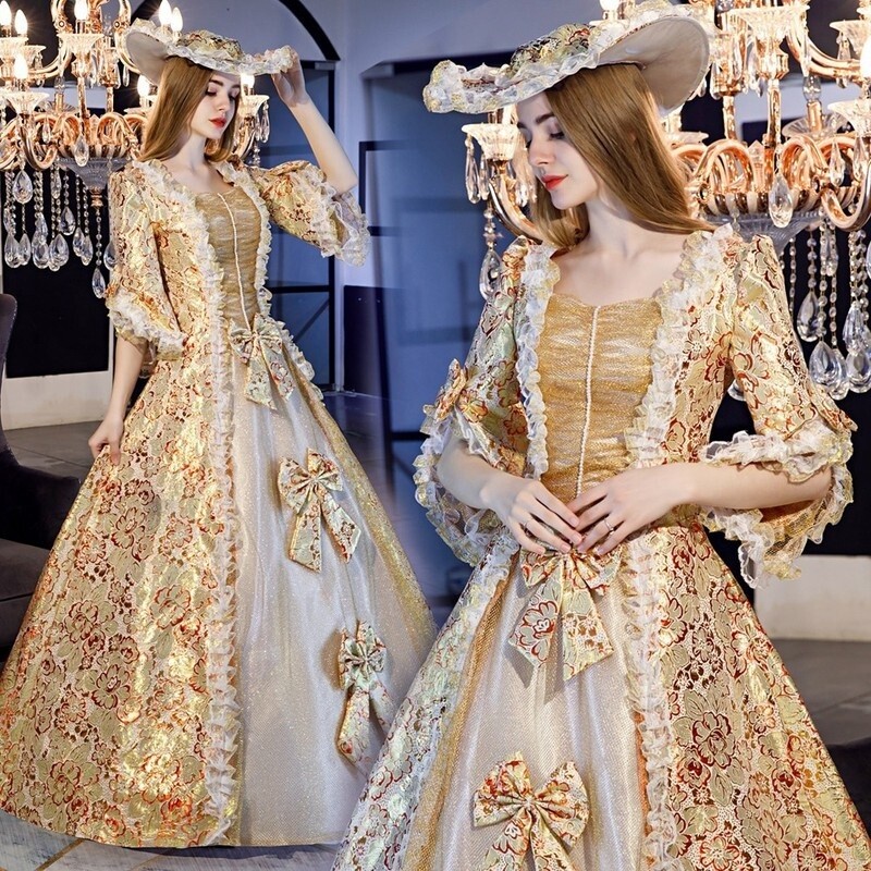 Women Victorian Dress Costume Medieval Prom Ball Gown Gothic Retro Vintage