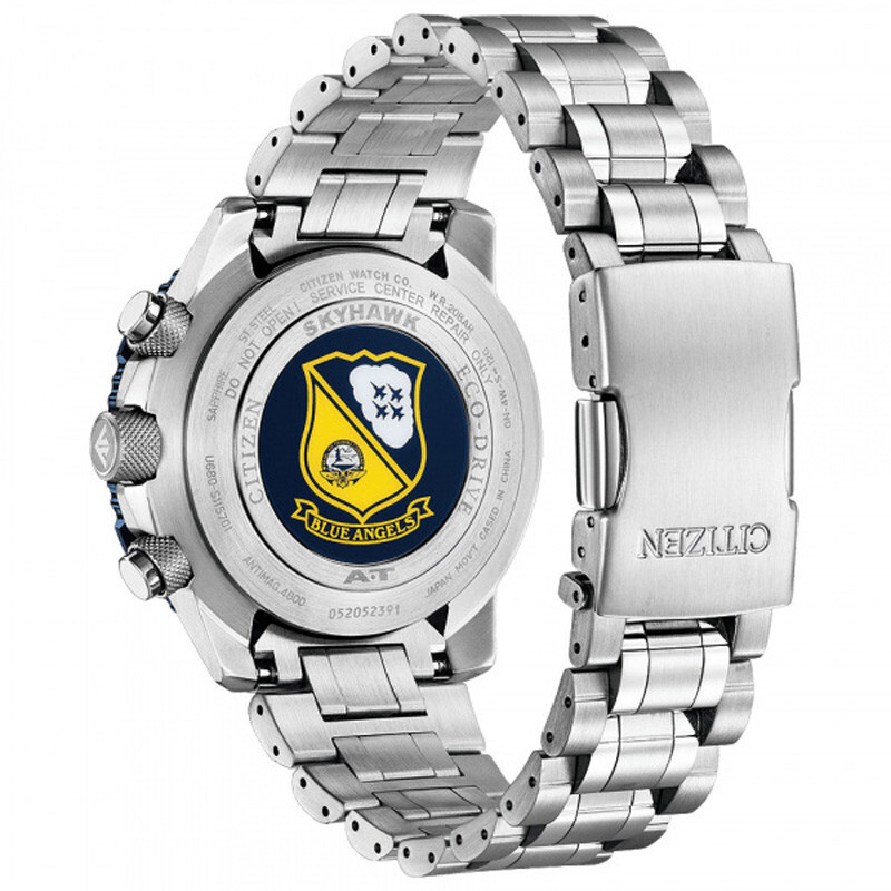 Pre-owned Citizen Promaster Sky Jy8078-52l Blue Angels Eco-drive Solar Atomic Men Watch In Silver