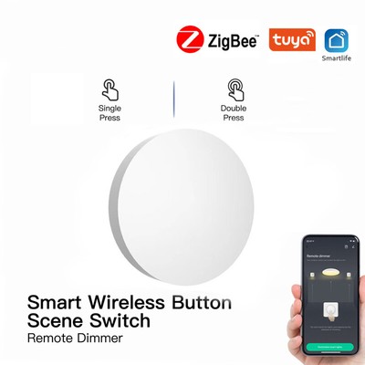Tuya ZigBee Wireless 4 Gang 12 Scenario Smart Switch Push Button Controller Auto