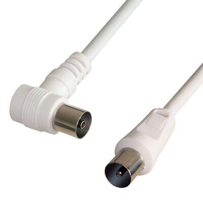 Antennen Kabel 5m weiß gewinkelt / gerade KOAX TV BK Anschluss Koaxial sew