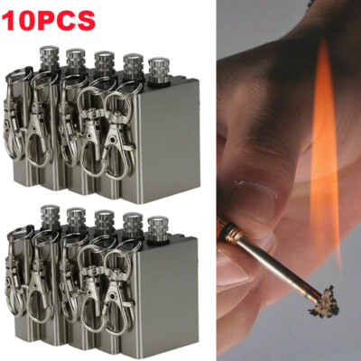 10Pcs Waterproof Match Permanent Lighter Metal Fire Starter Emergency Survival
