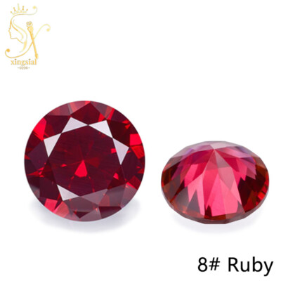 0.8mm~12mm Round Lab Grown Corundum Loose Stone Synthetic Sapphire Ruby Gemstone