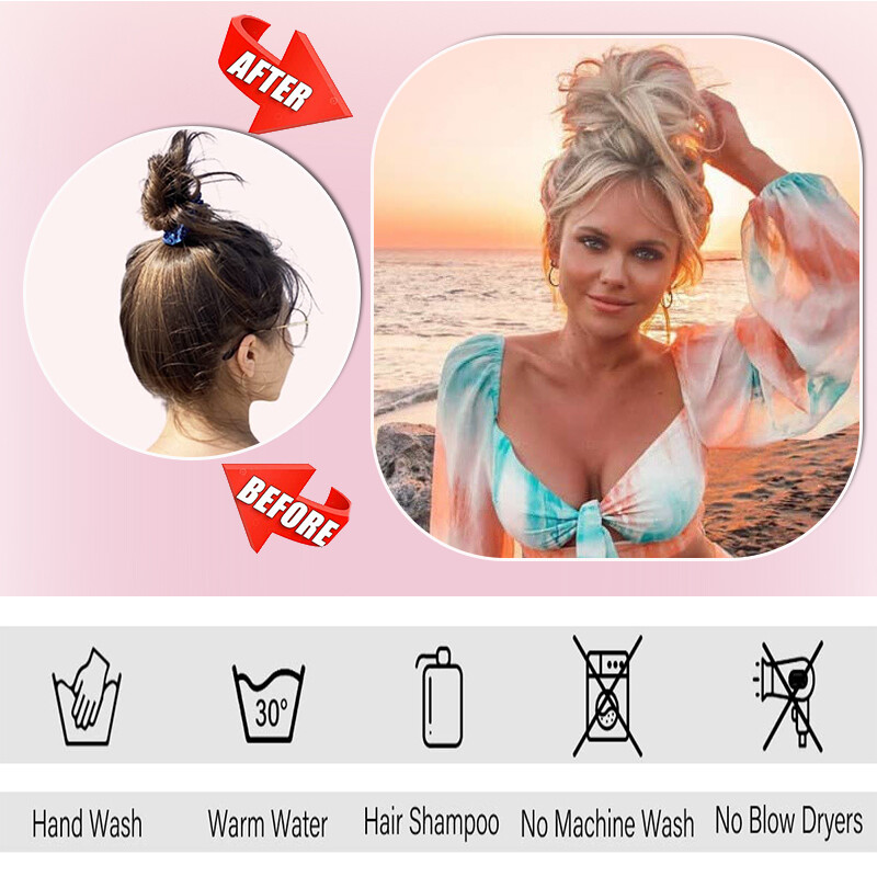 THICK X-LARGE Messy Bun Hair Piece Scrunchie Tousled Updo Wrap Hair Extensions