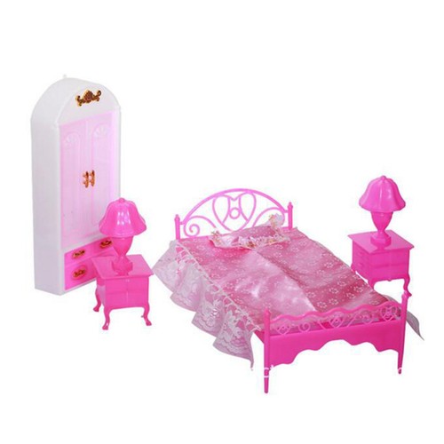 Details About Miniature Bed Furniture Pretend Play Set For Barbie Sisters Doll House Diy Decor